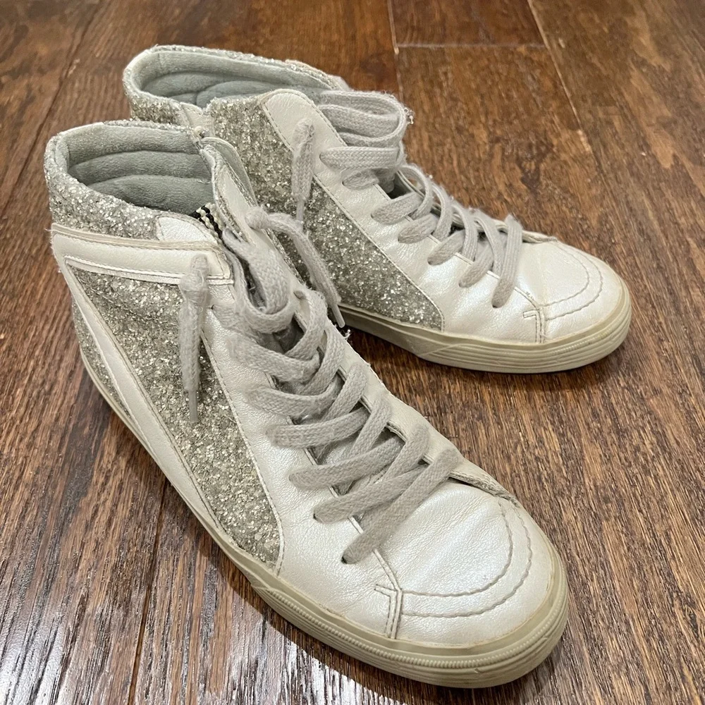 ShuShop Golden Goose Sneakers, silver with purple stars! Preppy, 7.5! - Picture 2 of 6